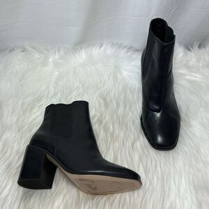 RENVY Debby Black Leather Stud‎ Detail Boots Sz 6.5
